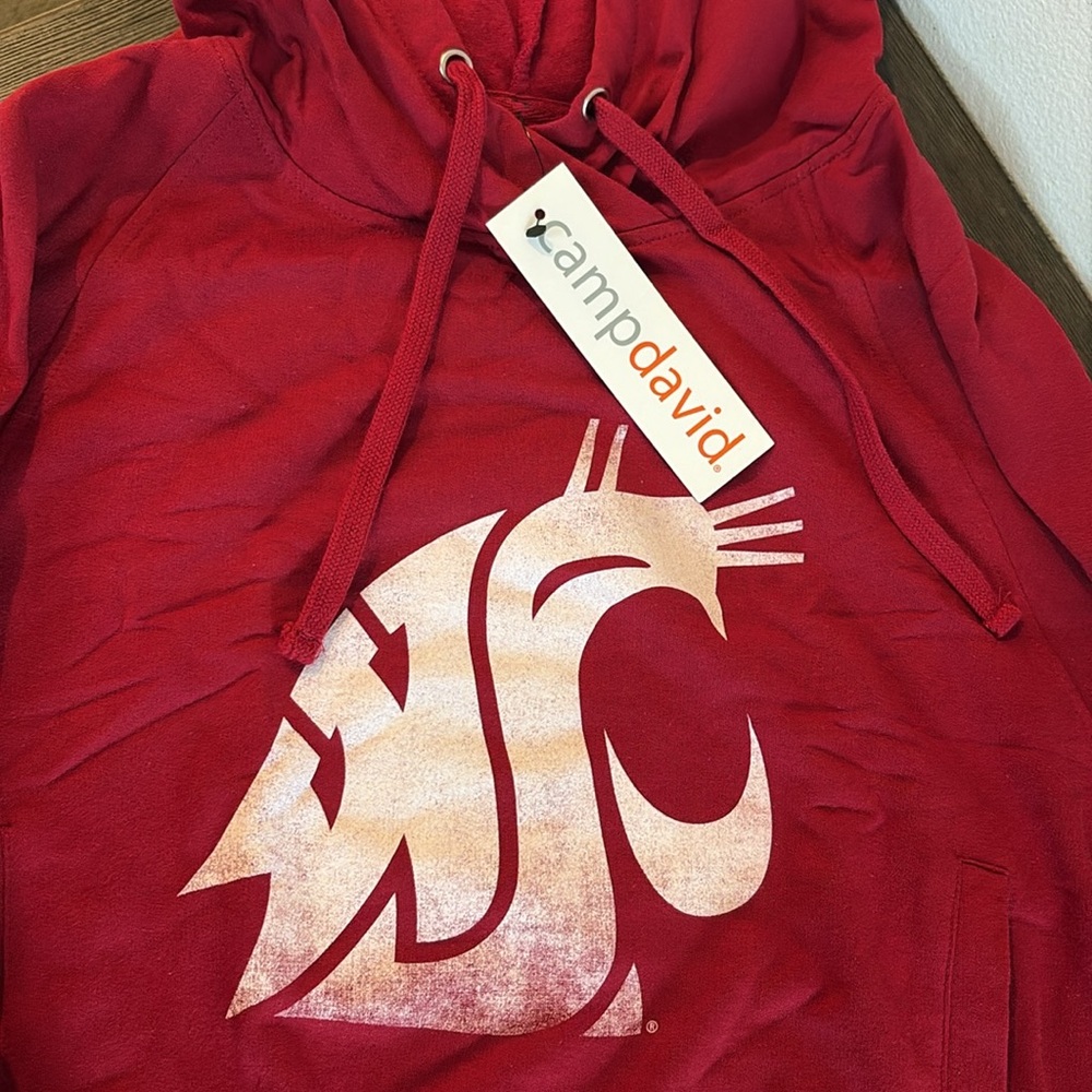 NWT [camp david] Washington State Cougars NCAA Hooded Sweatshirt Women’s Small - Picture 6 of 9